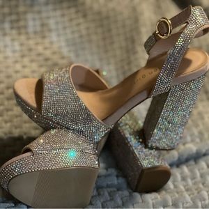 6.5 women’s all rhinestone heels, still in new condition, only worn once